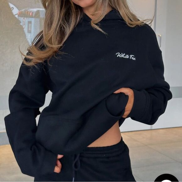 WHITE FOX BOUTIQUE Match Your Words Oversized Hoodie Black S/M NWT in pkg - Picture 1 of 6
